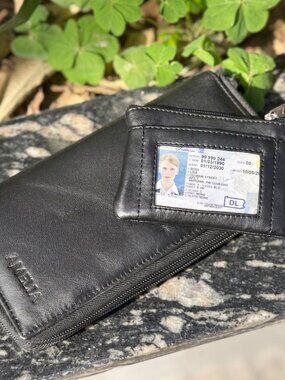 Women’s Genuine Leather RFID Blocking Checkbook Cover with Free Coin Purse